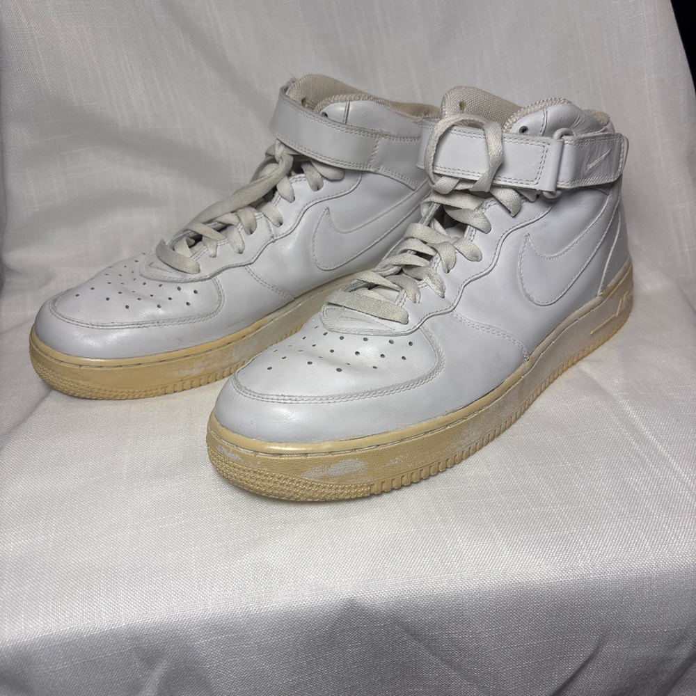 NIKE AIRFORCE 1 Midi Triple White Sneakers /Athletic Shoes - Picture 5 of 7